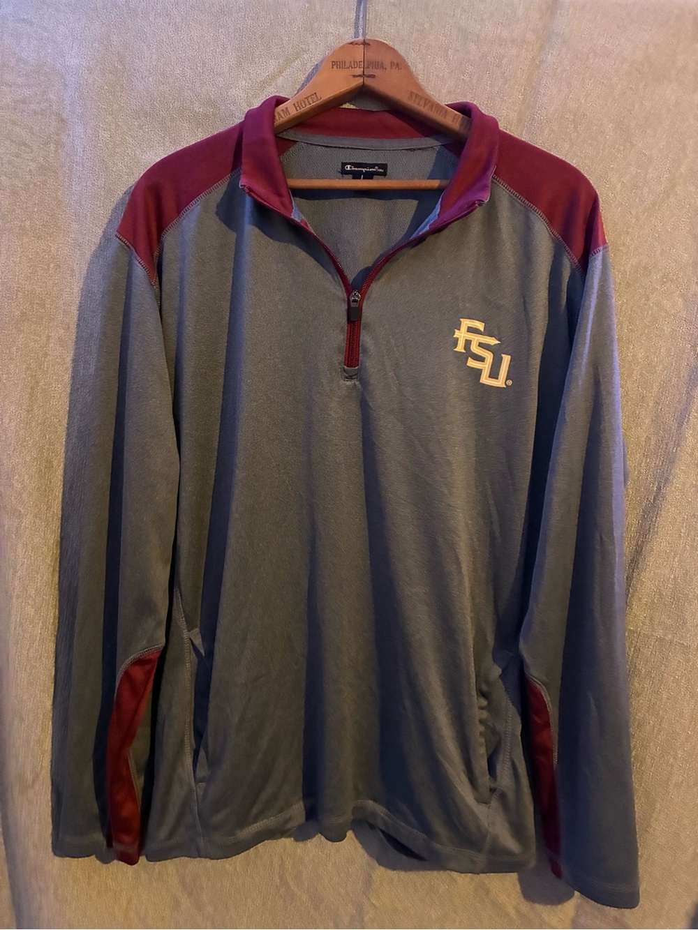 Florida state university Seminoles Champion Gray Pullover quarter zip size L